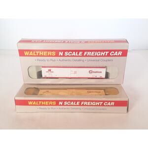 Walthers N Scale Carnation Cryo-Trans 70' Cryogenic Reefer Lot of 2 - NIB